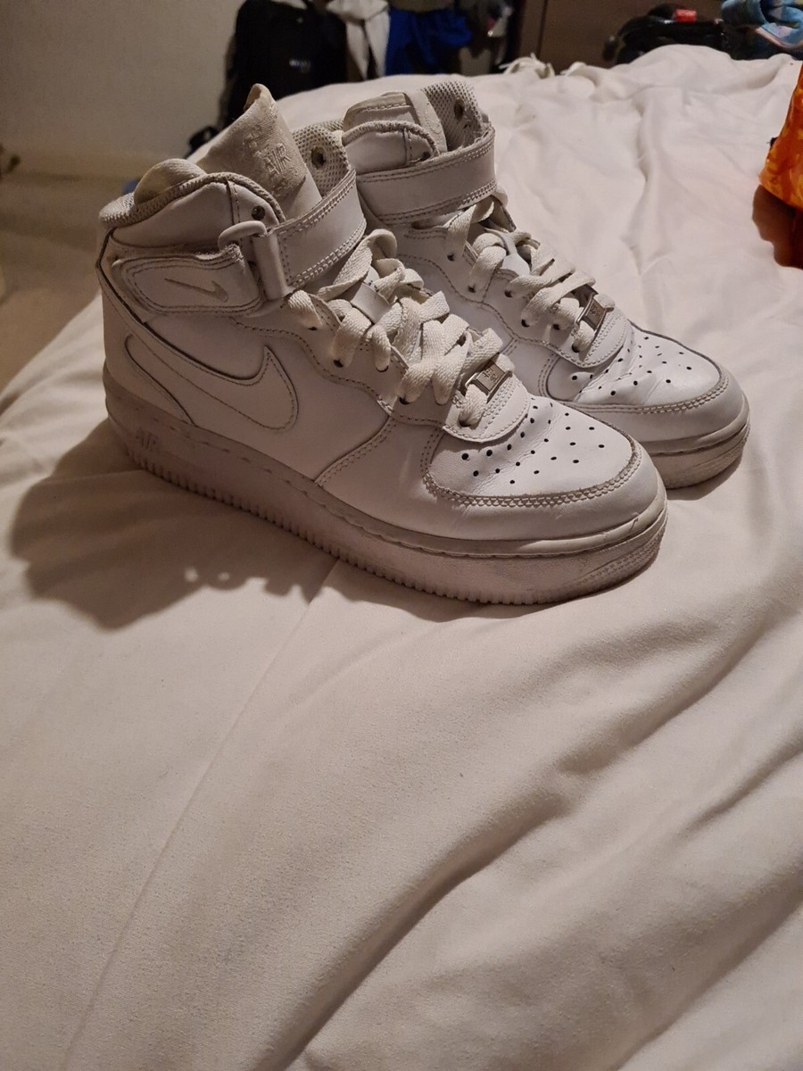 Nike Air Force 82' Mid Triple White Trainers, UK Size UK