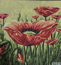 "Poppy" Printed Canvas for Needlepoint Tapestry Gobelin Embroidery 46377
