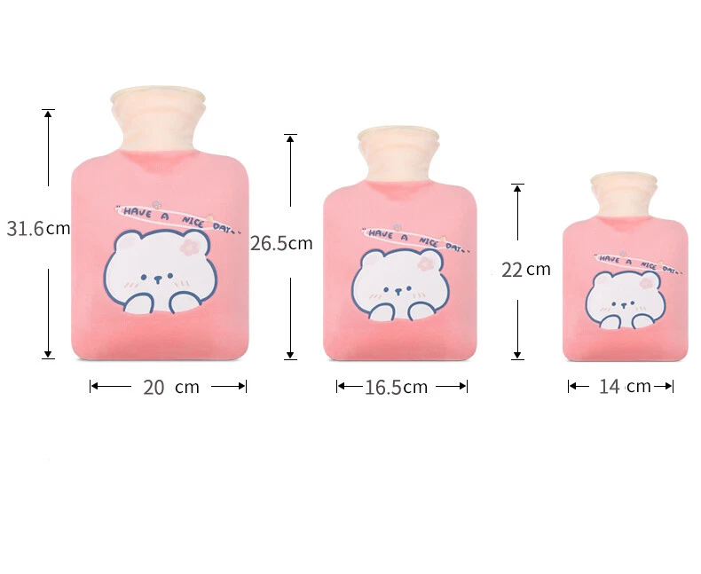 Bolsa de goma de agua caliente calentador de frío 1 pieza bolsa de terapia con cubierta lavable Foto 2 de 4