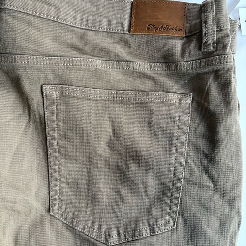 Pantalones ajustados Flag & Anthem para hombre 42x30 caqui Oakland mezcla de algodón elástico - Imagen 8 de 9