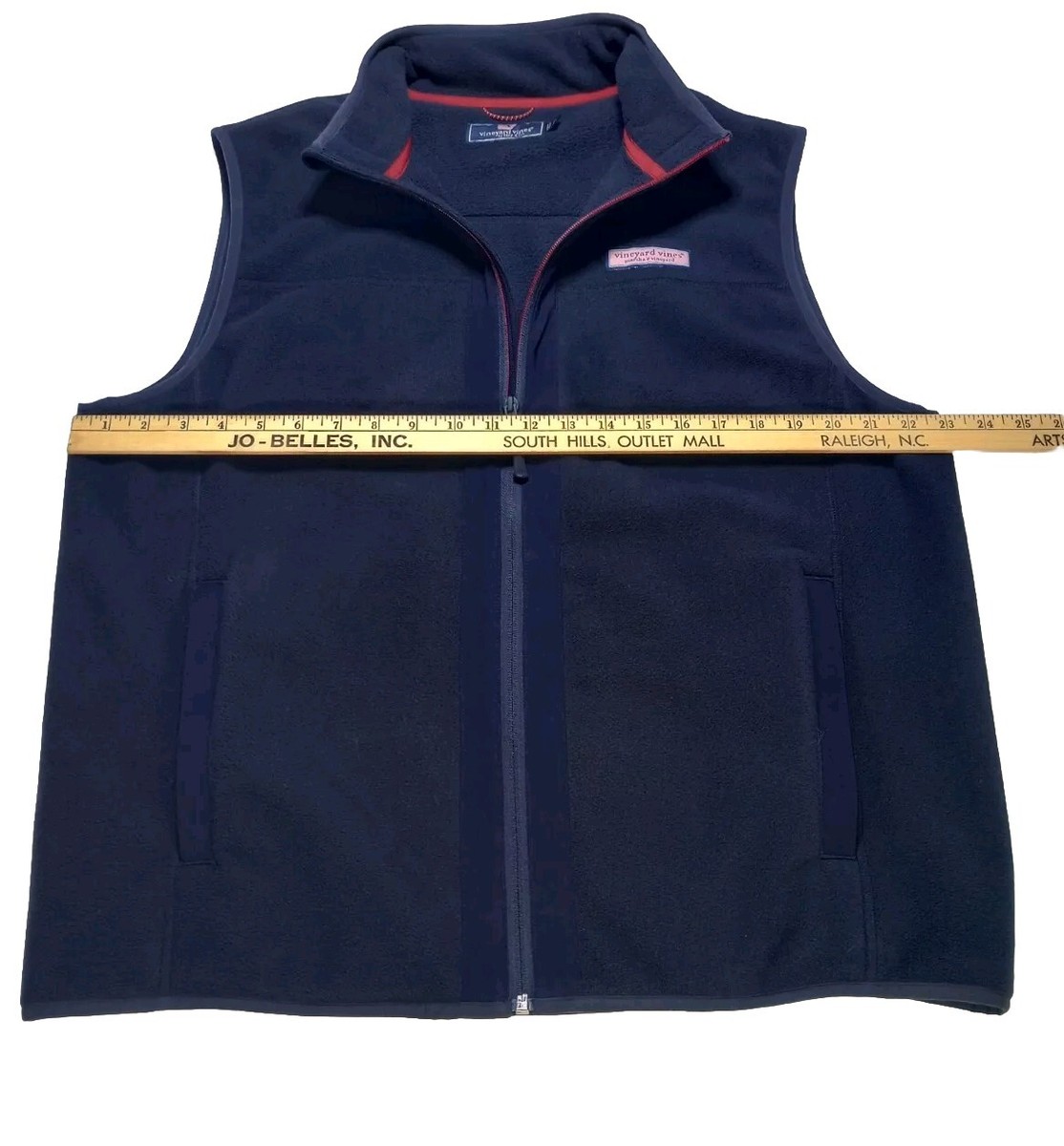 Vineyard Vines Vest Mens Size L Big Blue Full Zip Fleece Pockets