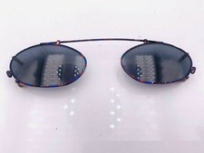 Vintage Sydney 2055 Blue Brown Metal Oval Clips-On Sunglasses Frames