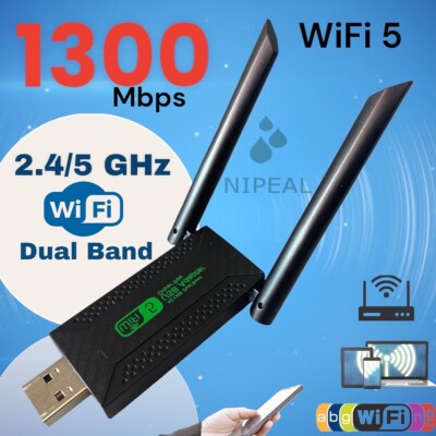 1300Mbps Long Range IEEE 802.11 Dual Band 2.4-5GHz Wireless USB 3.0 WiFi Adapter