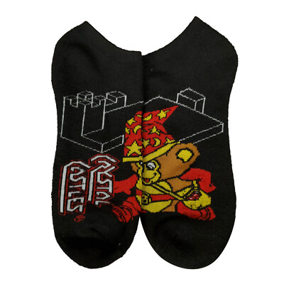 Atari Crystal Castles Socks Knit Jacquard Retro Gaming Adult Black New