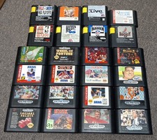 Lot of 24 Sega Genesis Sports Games Madden WWF Royal Rumble Baseball Basketball
