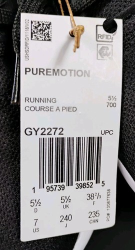 ADIDAS-New-Women's Puremotion Core Black/Black Fire Running Shoes GY2272-Size 7 - Picture 8 of 9