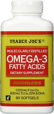 Trader Joe's Omega 3 Fish Oil 1200mg Odorless Softgels 90 Count