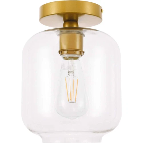 Living District Collier 1 light Brass and Clear glass Flush mount - Picture 2 of 7