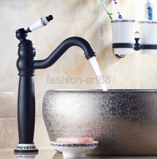 Black Oil Rubbed Brass Bathroom Kitchen Sink Swivel Faucet Mixer Tap fnf506