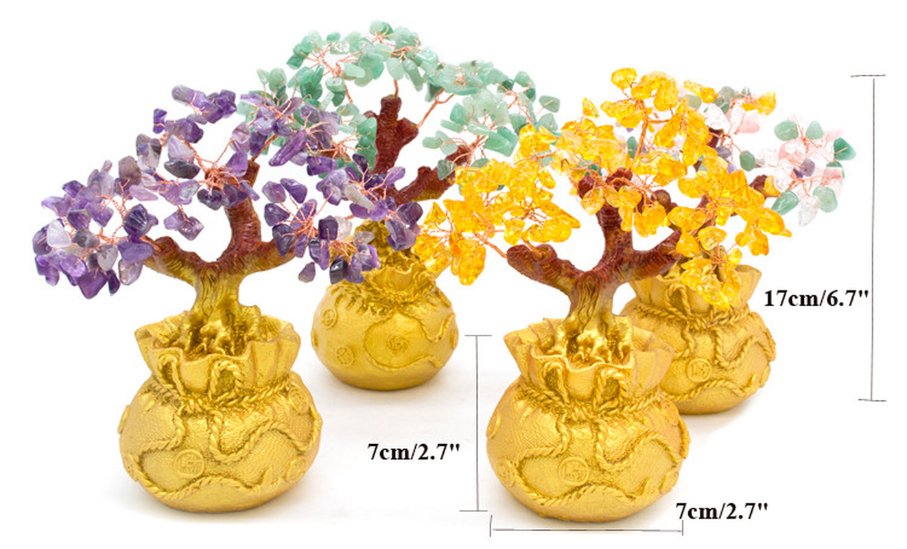 Mini Crystal Money Tree Wealth Luck Bring Wealth Luck Home Decor ...