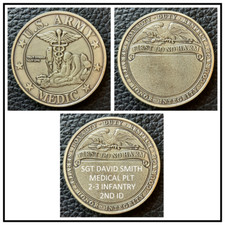 Challenge Coin: ARMY Medic ENGRAVED