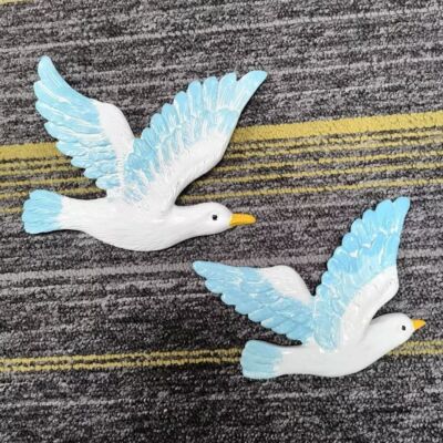 2-Piece Seagull Wall Decor Set   Flying Bird Wall Hangings for Nautical & Beach