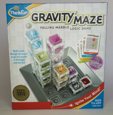 ThinkFun Gravity Maze Falling Marble Logic Board Game STEM Toy COMPLETE