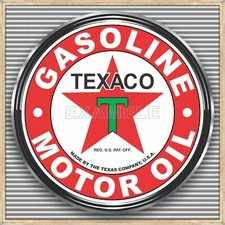 TEXACO GAS STATION OLD SIGN REMAKE SQUARE ALUMINUM SIZE OPTIONS UP TO 36" X 36"