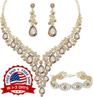 Juego De Collar Y Aretes Regalo Para Mama Esposa Mujer Mi Novia Boda Joyeria New
