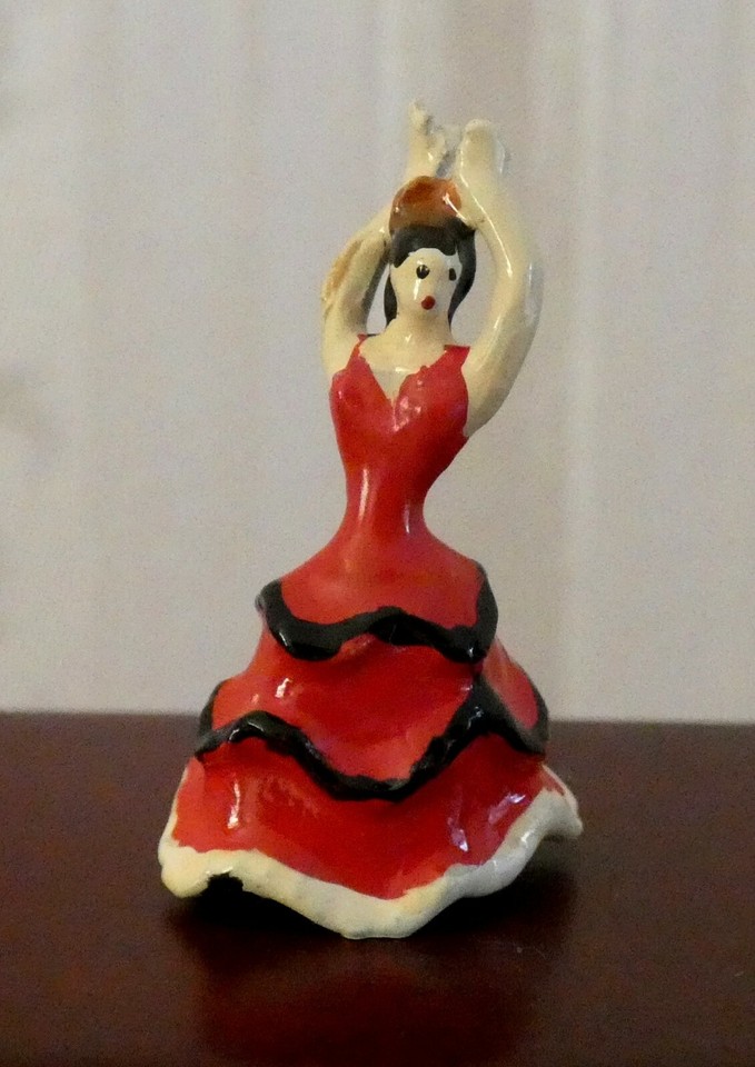 HANDPAINTED PEWTER ORNAMENT SPANISH LADY FLAMENCO DANCE 112th SCALE