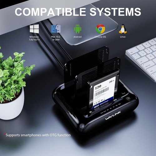 Hard Drive Docking Station 2.5"/3.5" HDD/SSD Hard Drive Enclosure USB3.0 to SATA - Picture 7 of 9