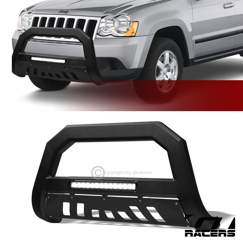 For 2008-2010 Grand Cherokee Matte Black AVT Aluminum LED Bull Bar