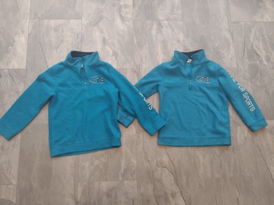 2x Kinder Pullover Pulli Kinderpullover Fleecepulli Gr. 128 blau Zwillinge Set