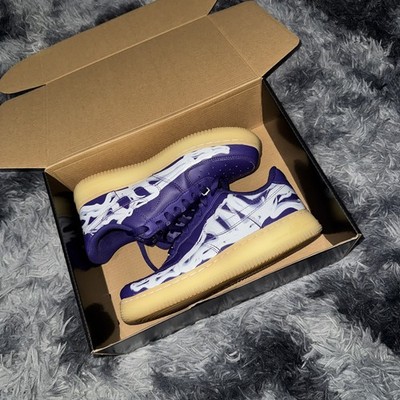 Nike Air Force 1 Low Skeleton Halloween QS - UK 5 - Sneaker Lila Schuhe Sneaker