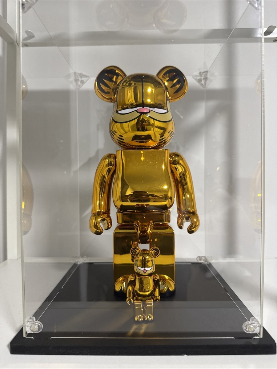 MEDICOM TOY - BE@RBRICK GOLD CHROME 100％ &amp; 400％ Medicom Garfield Gold Chrome Ver. 100% 400% Bearbrick Figure