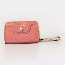 Longchamp Leather Zip Mini Wallet Dusty Rose