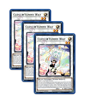 Yugioh! Cupsy Yummy Way JUSH-EN019 (Rare) 1st Ed 3x ''Yummy Deck Support''