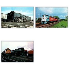 Lot of 3 Vintage Train Locomotive Postcards Union Pacific 4547