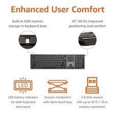 BLACK - AMAZON BASICS ULTRA PREMIUM WIRELESS KEYBOARD AND MOUSE COMBO,