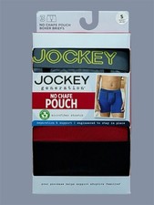 JOCKEY MENS BOXER BRIEFS Microfiber NO CHAFE POUCH 3 Pack Sz S  28-30in  NWT