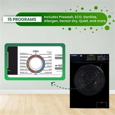 Equator Advanced Appliances 1.62cf Plastic Washer Dryer in Black