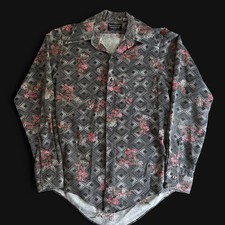 1970s National Shirt Shops Floral Geometric Patterned Shirt Size Small
