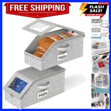 2 PCS Stackable Hat Storage for Baseball Caps, Holds up to 24 Caps Hat Organi...