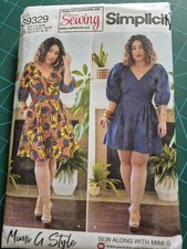 Simplicity Sewing Pattern 9329 Dress with Puff Sleeves Size 6 - 24 Newand uncut
