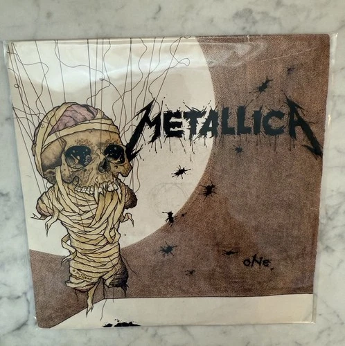 RC1 Metallica 1ST PRESS 1989 ‘One’ Vinyl Record 7" EX/EX Lyrics Sleeve Vertigo