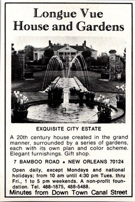 Longue Vue House and Gardens Exquisite City Estate 1981 New Orleans Ad TAK3-S75