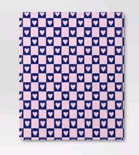 Recycled Poly Printed Heart Plush Throw 50" × 60" Pink/Blue - Room Essentials