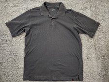 Woolrich Polo Mens Medium Gray Solid Short Sleeve Casual Shirt Adult