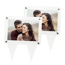 5x7 Waterproof Picture Frame for Grave, 2pcs Vertical Acrylic Outdoor Memorial