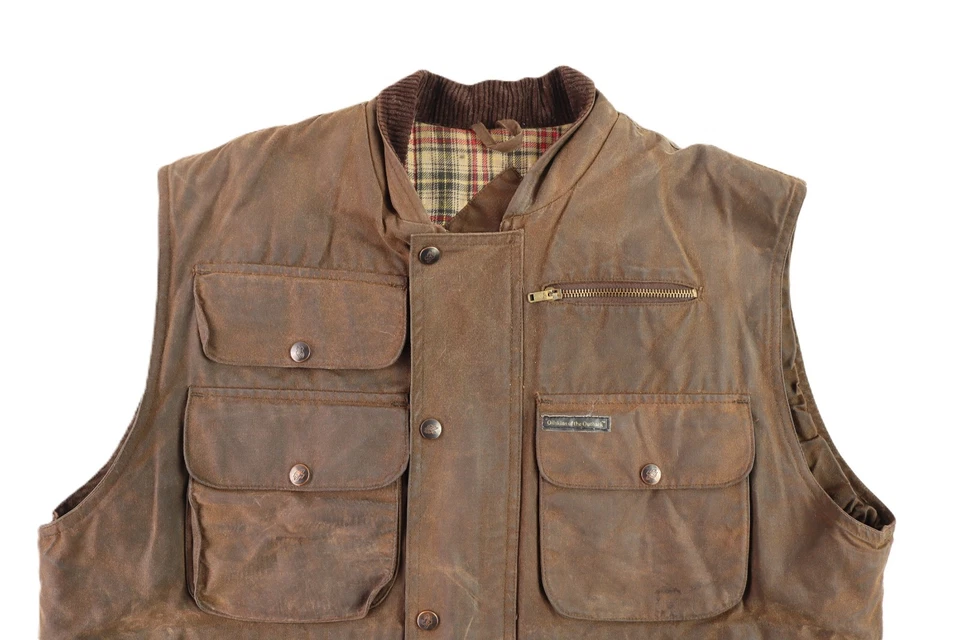 Outback Trading Company Men’s Large Overlander Flannel Lined Oilskin Waxed Vest - Image 3 of 4
