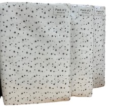 6 X COT BED 100% COTTON JERSEY FITTED SHEETS WHITE/STARS 60CM X 120CM JOB LOT