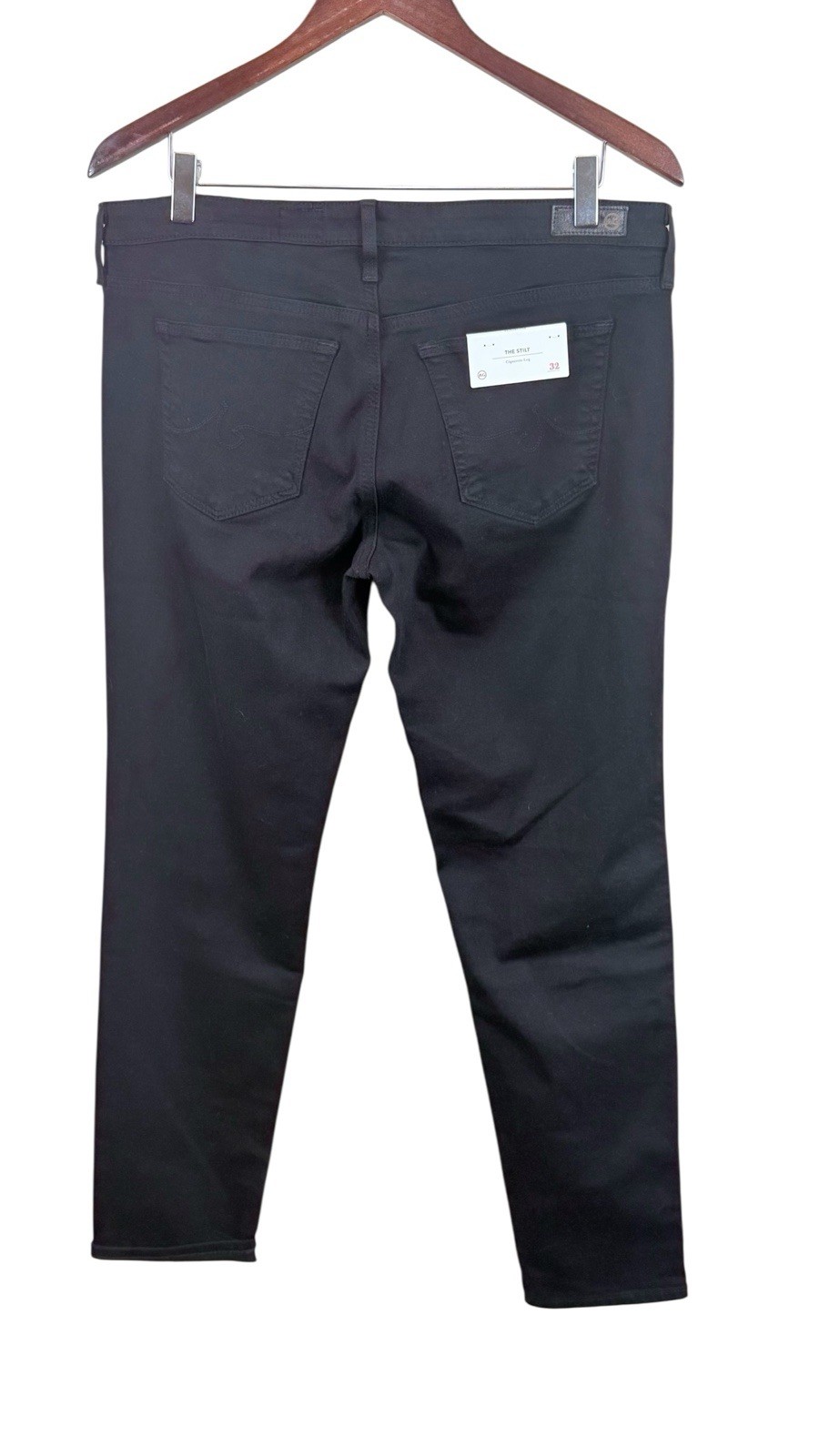 AG Adriano Goldschmied The Stilt Cigarette Leg Black Jeans Womens Size 32R NWT thumbnail 2
