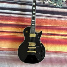 2003 LP Custom Black Beauty Electric Guitar - Gold Hardware - White Binding