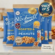 5X Stockwell Roasted Salted Peanuts Multipack Crunchy Snack Nuts 200g