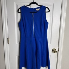 Michael Kors Dress Size 14 Royal Blue Zip Front Fit & Flare