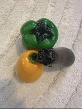 Vintage Hand Blown Art Glass Fruits and Vegetables Lot of 3 Murano Style Décor