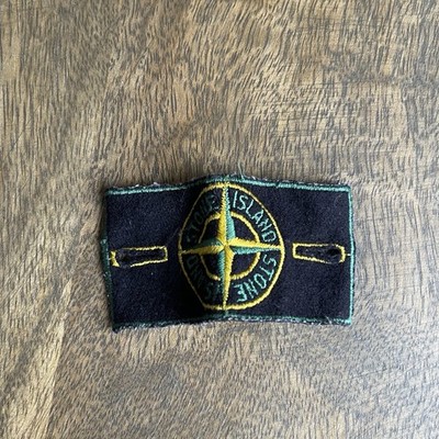 Seltener Original Stone Island SI grüner Rand Abzeichen Patch für Herren Einheitsgröße von 1996 ''