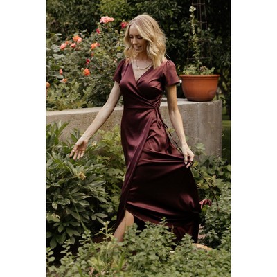Baltic Born Burgundy Wrap Maxi Dress Baltic Born NWOT Krystal Wrap