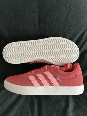 Adidas Women s VL Court 3.0 Skateboard Shoes SIZE 8 | Scarlet/Pink/Almost Yellow