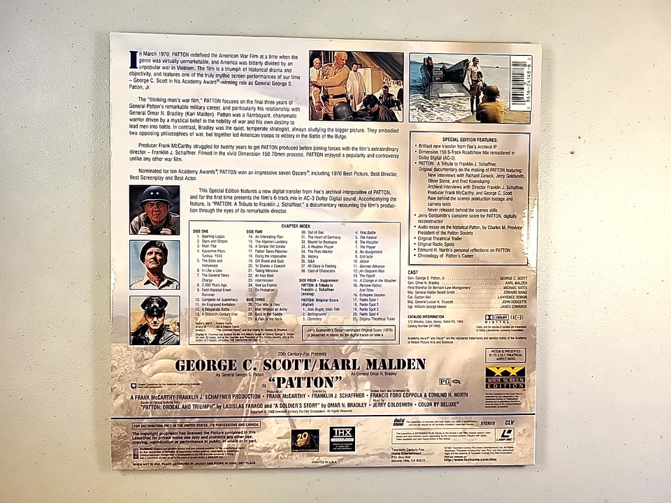 Patton (Laserdisc) *2-discs LIKE NEW* George C. Scott, Widescreen, THX - Image 3 of 4